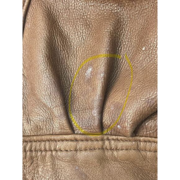 Vintage 80's Giovinezza Moda Rocco Brown Moto Leather Jacket Medium - Picture 5 of 16